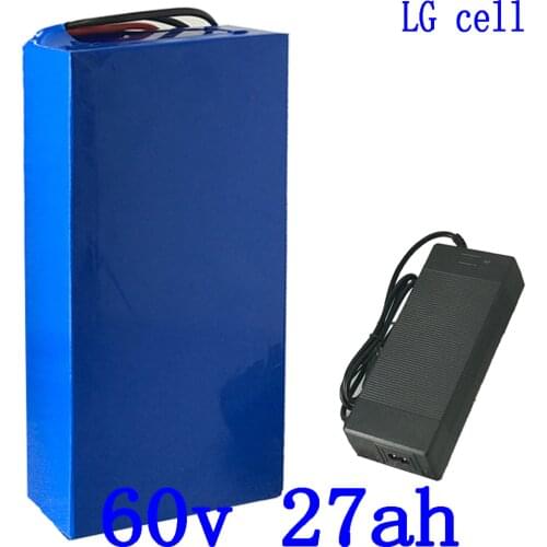 60V Lithium ion battery pack 60V electric scooter battery 60V 27AH ebike battery use LG cell for 60V 1500W 2000W 2500W motor