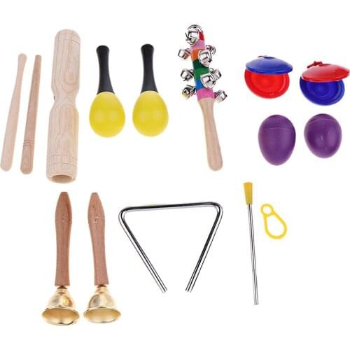 7 Kinds Tambourine Drum Percussion Set for Children Kids Musical Development Toy