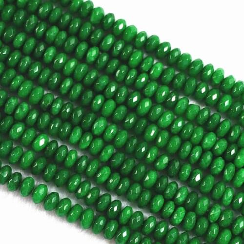 New Fashion Malaysia Green Chalcedony Jades Abacus Rondelle Faceted Beads 2X4mm 4X6mm 5X8mm Loose Beads Findings 15inch B157