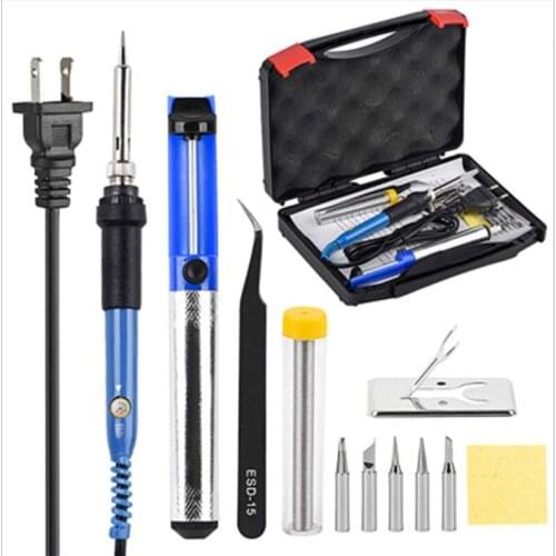 Manufacturer 60W 5-piece adjustable temperature electric soldering iron suit British specification 220 V American standard Europ