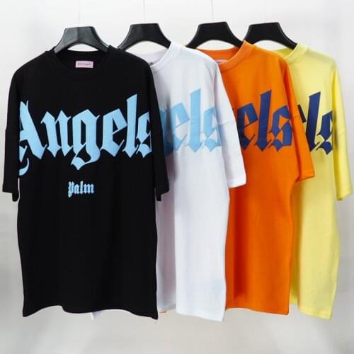 Palm Angels letter printing couple street hip-hop popular simple wild men and women short-sleeved T-shirt 65456
