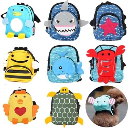 Dourable Cartoon Pet Dog Canvas Backpack Cat Cute Multifunction School Bag Puppy Travel Carrier Bags Pets Backpack Supplies