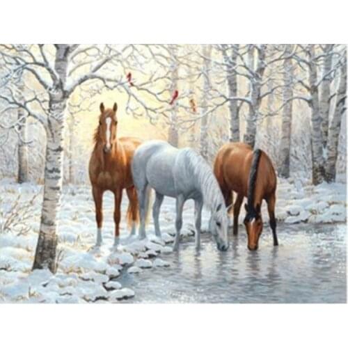 5D DIY Full Diamonds Paintings Horse Diamond Stickers Cross Stitch Decorative Paintings Home Decoration Gifts