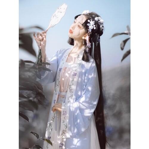 2021 chinese hanfu dress exquisite embroidery hanfu cosplay costume vintage stage performance outfit traditional princess suit