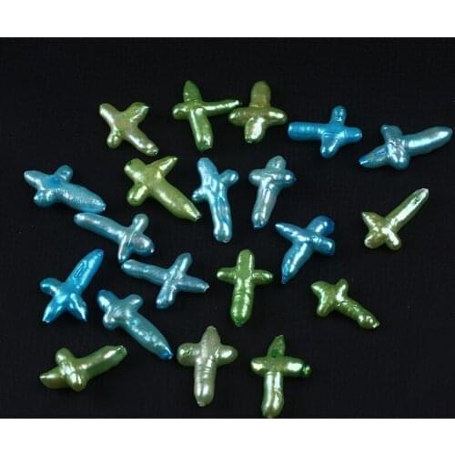 Colorful Dyed Beads Natural Cross Shape Pearl For DIY Jewelry Making