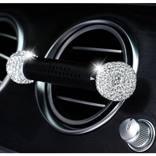 Creative Metal Car Air Outlet Clip Car Solid Aromatherapy Air Freshener Colorful Rhinestone Fashion Car Aromatherapy Stick