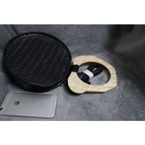 Round Female Handbags Women Bags free shipping Luxury Brand Crocodile Pattern Clutch 2021 Acrylic irregular handle Shoulder Bags