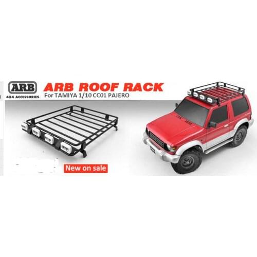 Metal Roof Luggage Rack Tray with led lights ABR For 1/10 Scale Tamiya cc01 cc-01 PAJERO ARB Body