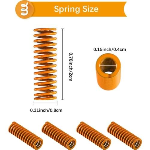 4PCS Upgraded Creality Aluminum Hand Twist Leveling Nut with 4PCS Hot Bed Die Springs For Ender 3 3 Pro Ender 5 5 Plus Pro CR-20