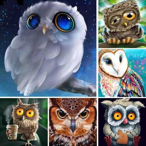 5D DIY Diamond Painting Cartoon Owl Cross Stitch Kit Full Drill Square Embroidery Mosaic Art Picture of Rhinestones Home Decor