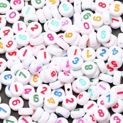 Wholesale 4*7mm Mixed Color Round Acrylic Beads Digital Loose Spacer Beads For Jewelry Making Handmade Diy Bracelet Accessories