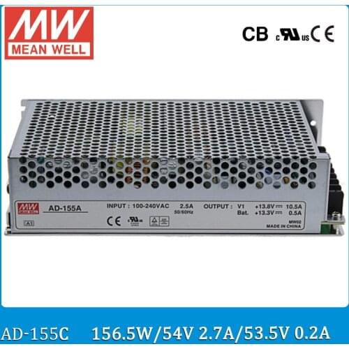 Meanwell AD-155C 150W DC output 54V 2.7A Bat. charge 53.5V 0.2A Security Power Supply with Battery charger (UPS function)