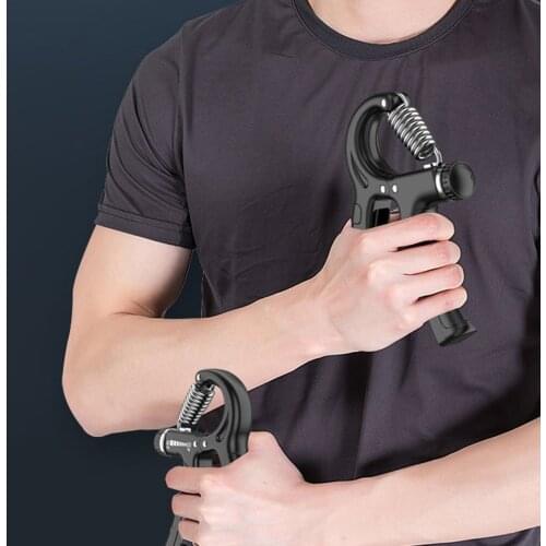 R-Shape Adjustable Hand Grip Sports Strength Countable Exercise Strengthener Gripper Spring Finger Pinch Carpal Expander