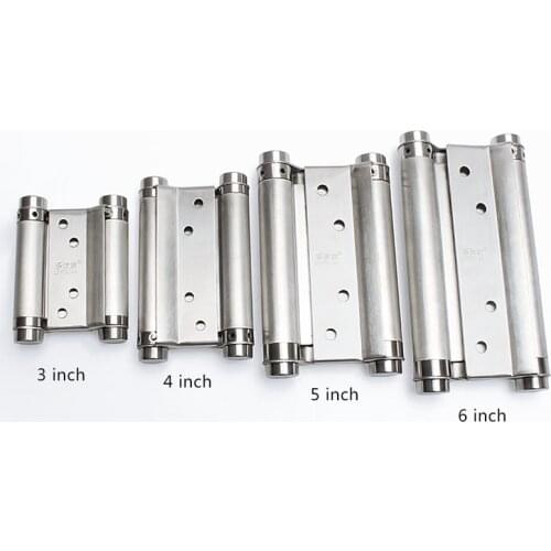 3" 4" 5" 6" 8"Stainless steel self closing bifold spring Door double wing action hinge For Saloon Cafe Door Swing