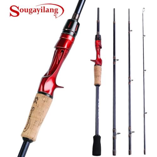 Sougayilang 1.8m-2.4m Fishing Rod 4 Section Carbon Fiber EVA Handle Fishing Rod Portable Casting Carp Fishing Rod Pesca
