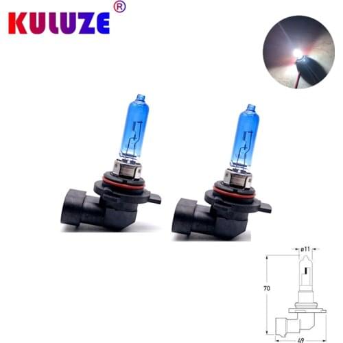 KULUZE 2pcs 9012 HIR2 12V55W Super White Halogen Lights 100W Car Headlights Quartz 9012LL PX22d Headlight Lamps Bulbs Wholesale