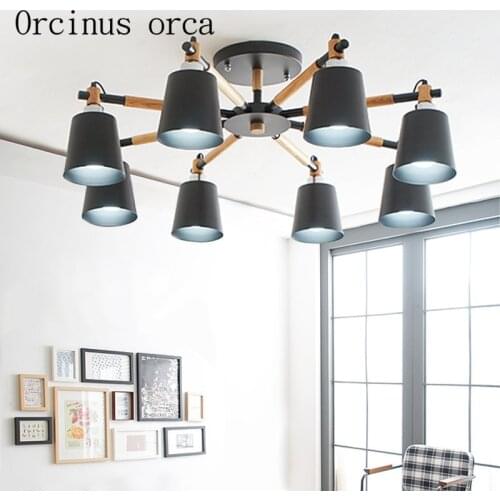 LED living room chandelier Nordic minimalist modern dining room light room bedroom lamp American Lighting