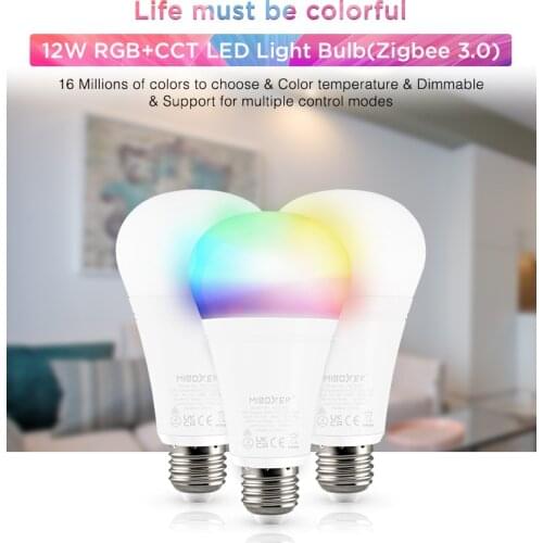 ZB-Box1/FUT105Z Zigbee3.0 Gateway 12W E27 RGB+CCT Smart Bulb RGB Color temperature Lamp Support third party voice app control