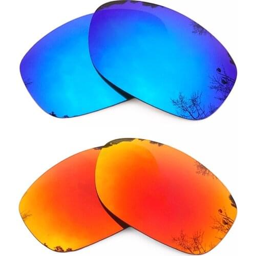 Ice Blue Mirrored & Orange Red Mirrored Polarized Replacement Lenses for Pit Bull Frame 100% UVA & UVB