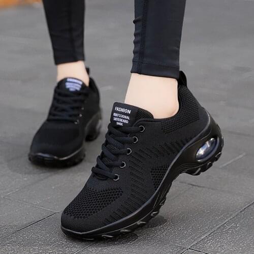 Airmax Shoes For Women Runnin Ladies' Black Athletic Shoes Mesh Flexible Shoe Breathable And Comfortable Casual Sports Shoes