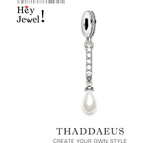 Dropwater Pearl Charm Women 2021 Summer Brand New Trendy 925 Sterling Silver Pendant Fit Bracelet Necklace Collares