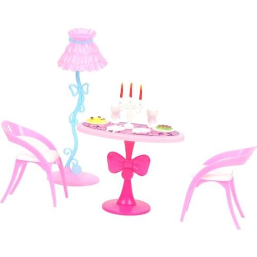 1 Set ChildrenS Doll Kitchen Miniature Table And Chair Accessories Candlelight Dinner Set Kids Toys Dollhouse Accessories
