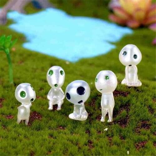 10Pcs/Set Garden Ornament Luminous Ghost Alien Garden Yard Planter Miniature Figurines Resin Craft Home Garden Decoration