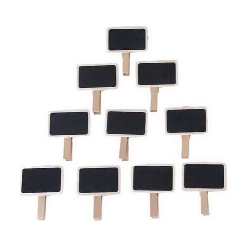 10Pcs/lot Mini Clip Blackboard Message Blackboard Decor Wooden Chalkboard Shaped Clip For Wedding Party