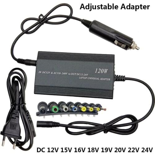 120W Display Adjustable Voltage Adaptador 12V 15V 16V 18V 19V 20V 22V 24V Universal Power Charger Adapter AC For Laptop Notebook