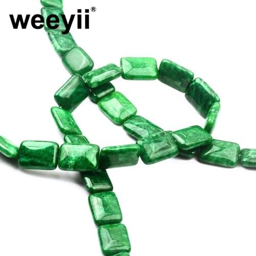 13x18mm Rectangle Natural Stone Green Turquoises Beads For Jewelry Making Charms Straight Hole Spacer Loose Bead Diy Bracelet