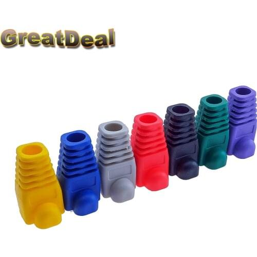 30/50/100pcs Cat5 Cat5e RJ45 Boots Cap Plug Head For RJ45 Cable Connector Network Modular Plugs Caps Black holesale HY202