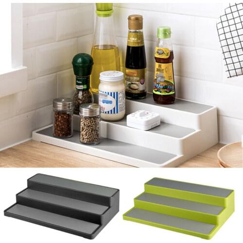 3 Tier Spice Herb Curry Jar Rack Holder Cupboard Organiser Storage Kitchen Tool