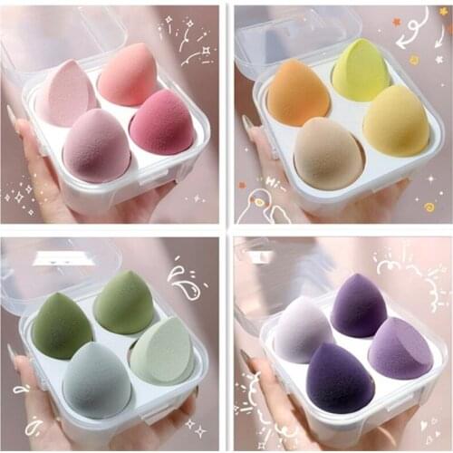 4Pcs Cosmetic Puff Powder Puff Smooth Womens Makeup Foundation Sponge Beauty To Make Up Tools & Accessories Water-drop Shape