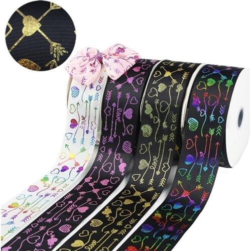 5yards/lot Laser Colorful Grosgrain Ribbon for Gifts Bouquet Wrapping Bow DIY Supplies Home Wedding Party Decor Ribbons