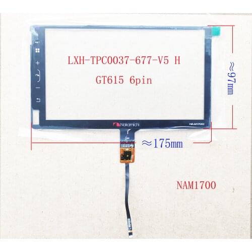 6.95 7 inch Car Radio MP5 Touch Screen Sensor Digitizer Panel Glass GT911/GT615 6pin 175*197mm LXH-TPC0037-677 V5 H NAM1700