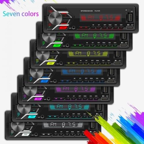 SWM-505 Car Media Player Bluetooth-compatible 4.0 Hands-free Calls Black Time Display Radio Receiver for Automotive