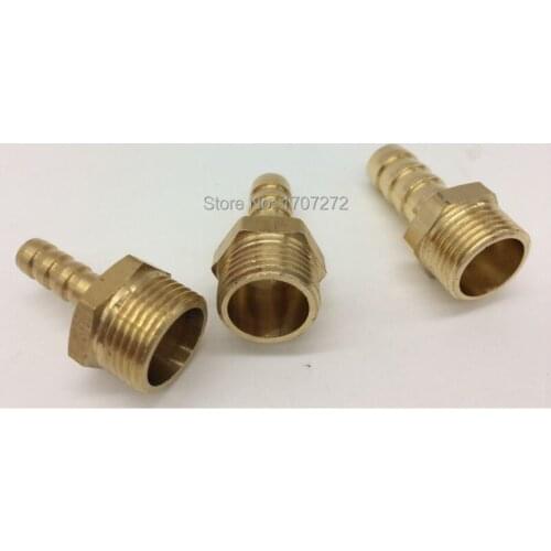 Free shipping copper fitting 6mm Hose Barb x 3/8" inch male BSP Brass Barbed Fitting Coupler Connector Adapter