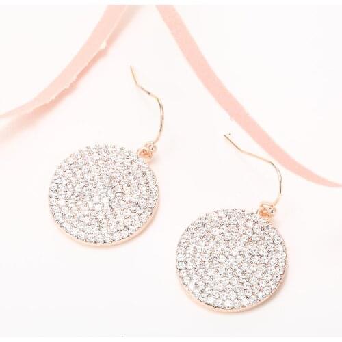 Gold Full Crystal Big Round Drop Earrings Shining Punk Style Earring For Women New Fashion Party jewelry Gift 2020 Dropshipping