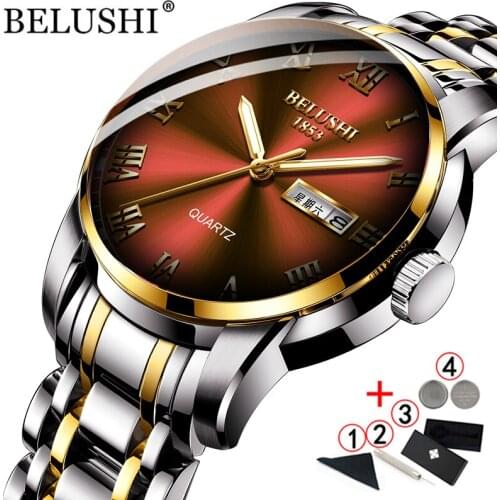 BELUSHI Business Mens Watches Famous Brand Luxury Colorful Male Watch Waterproof Quartz Gold Watch Men montre homme 2021