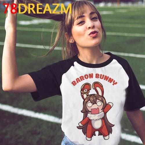 Genshin Impact t-shirt female vintage couple white t shirt print tshirt harajuku