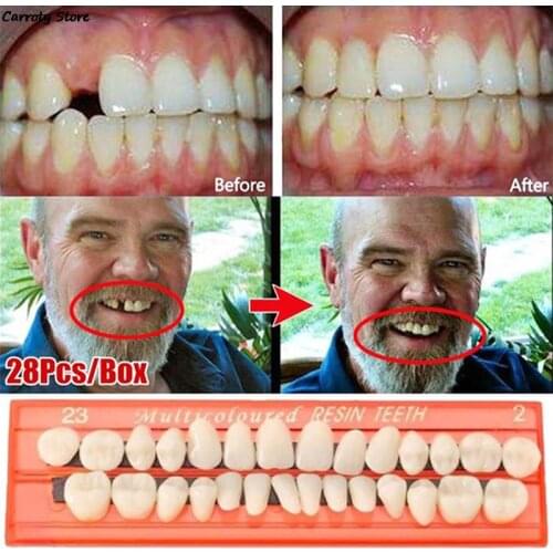 28Pcs/Pack Resi False Teeth Resin Teeth Model Dentures Dental Material Universal Teeth Teaching Model Dedicated Teeth Durable