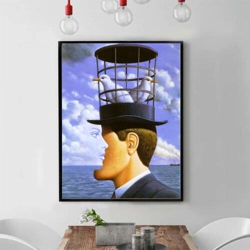 Rene Magritte His Classic Hat His Classic Hat Art Posters and Prints Canvas Paintings Wall Art Pictures for Living Room Decor