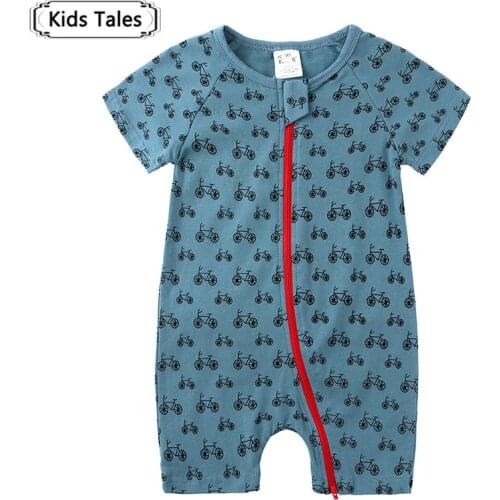 2021 bicycle pattern short Newborn Baby Clothes cotton Summer Rompers Kids Baby Girl Jumpsuit Toddler Costume jumpsuit for baby