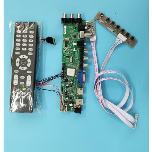 Kit For CLAA156WA07/CLAA156WA07A Signal controller board remote DVB-T2 WLED 40pin TV LVDS USB AV VGA LED HDMI digital 1366X768