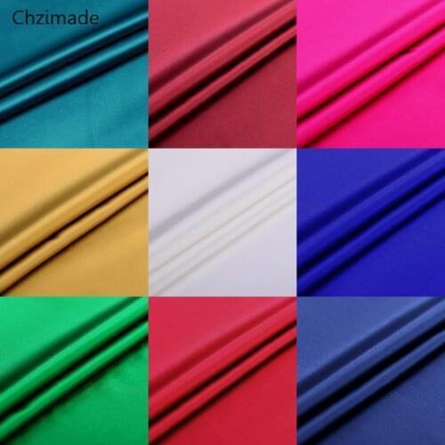 Lychee Life 50*150cm Pure Color Silk Elastic Satin Fabric Yarn Anti-wrinkle Wedding Dress Fabric Diy Sewing Material