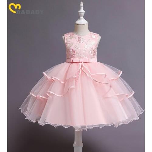 Ma&Baby 2-10Y Kid Girls Tutu Dress Pearl Tulle Wedding Birthday Party Evening Dresses For Girls Child Costumes DD43