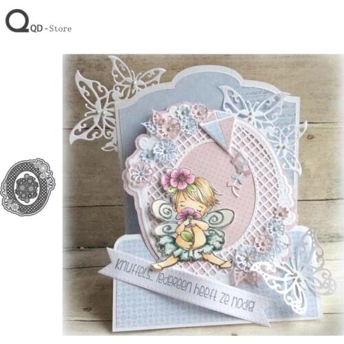 Oval Background Flower Metal Cutting Dies for Scrapbooking Mold Cut Stencil DIY Card Make Mould Model Craft Decoration New 2021