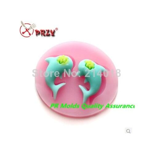 Mini dolphins modelling fondant molds wholesale chocolate silicon mold fondant Cake decoration mold No.si407