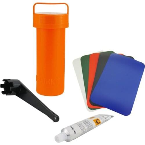 Inflatable Plastic Boat Kayak Special PVC Repair Patch Kit Waterproof PVC Glue Valve Wrench Container Bucket Dinghy Accessories