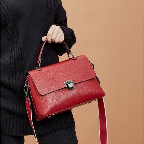 New Luxury Genuine Cow Leather Womens Messenger bags Tote Brand Small Cowhide Leather Lady Handbag Crossbody bag 2021